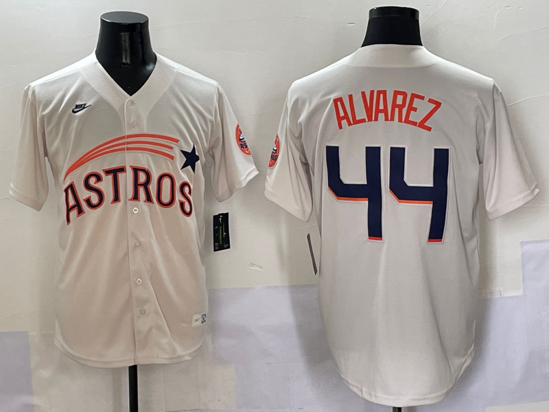 Men's Houston Astros Yordan Alvarez #44 Cream Jersey